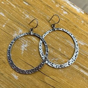 Silpada Hammered Sterling Hoop earrings